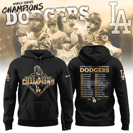 2024 Premium Los Angeles Dodgers Hoodie - LA Dodgers World Series Champions Hoodie | Jogger | Cap Combo - Unique Christmas Gift For Real Fan LAD02