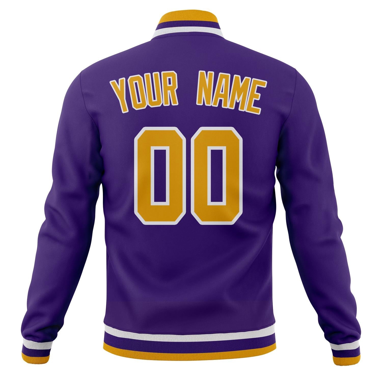 Custom Purple & Gold Solid Color Varsity Jacket