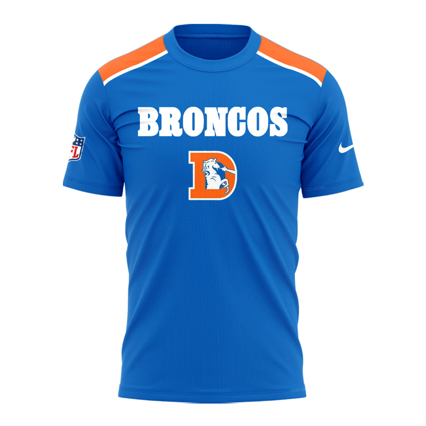 2024 Premium Denver Broncos 3D T Shirt - Limited Throwback To 77 Blue T-Shirt Jogger & Cap Combo