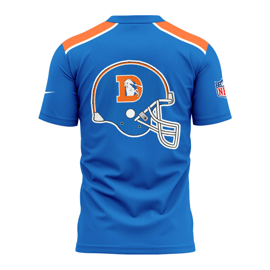 2024 Premium Denver Broncos 3D T Shirt - Limited Throwback To 77 Blue T-Shirt Jogger & Cap Combo