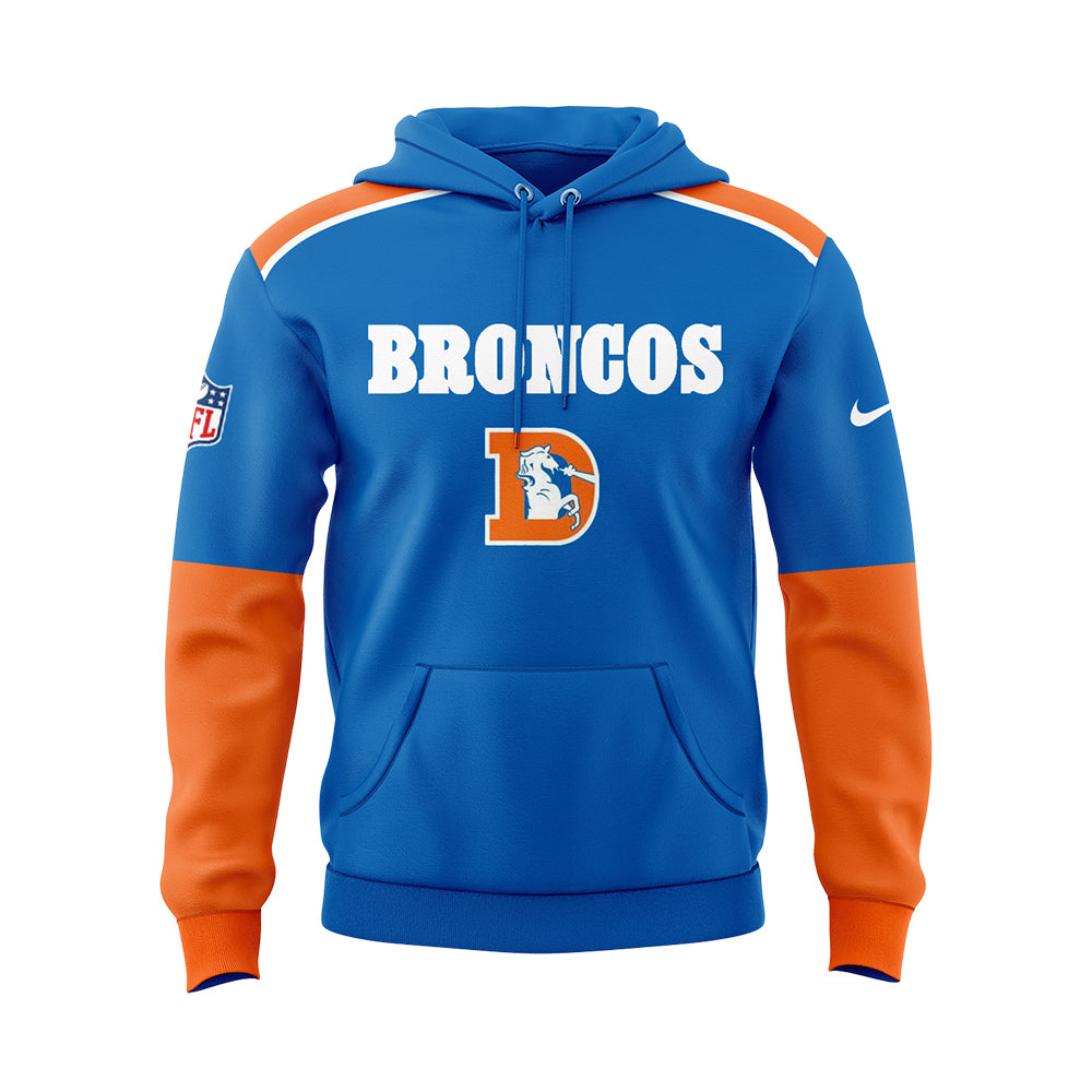 Denver Broncos Hoodie 2024 Season - Limited Throwback To 77 Blue Hoodie Jogger & Cap Combo