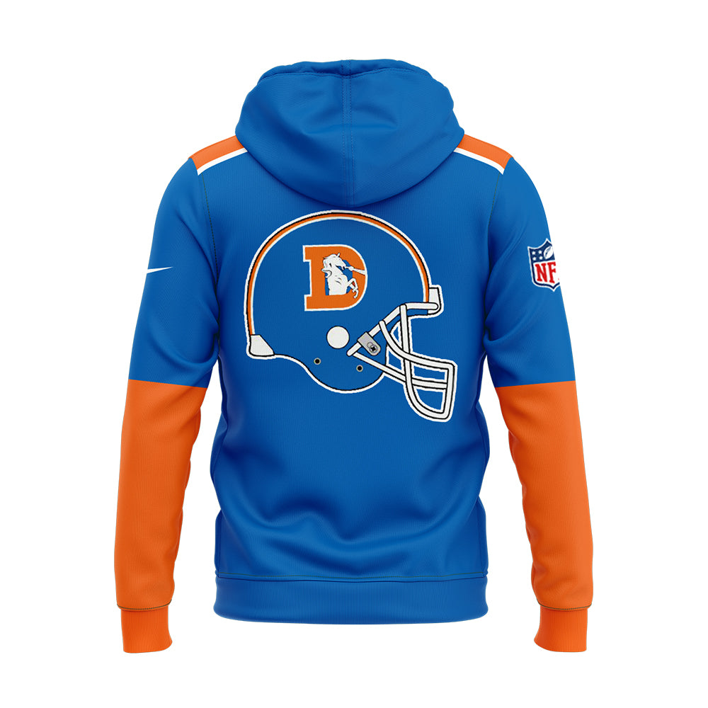 Denver Broncos Hoodie 2024 Season - Limited Throwback To 77 Blue Hoodie Jogger & Cap Combo