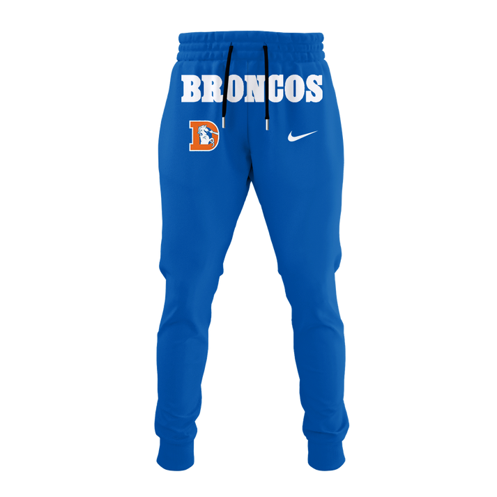 Denver Broncos Baseball Jacket 2024 Season - Throwback 1977 Blue Limited Baseball Jacket Jogger & Cap Combo