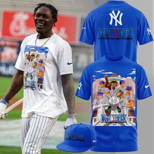 2024 Premium New York Yankees World Series Shirt - Limited Edition New York Yankees x ONE PIECE Blue T shirt Set