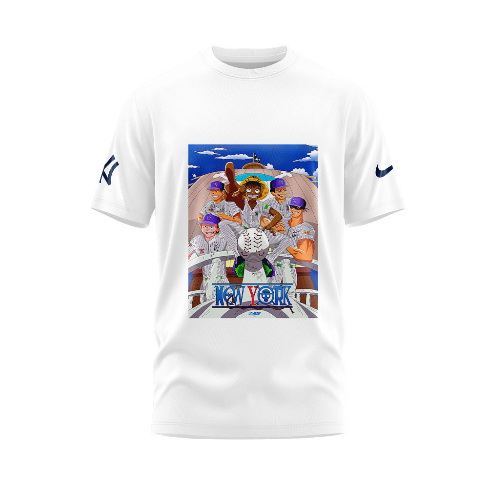 2024 Premium New York Yankees World Series Shirt - Limited Edition New York Yankees x ONE PIECE White T shirt Set