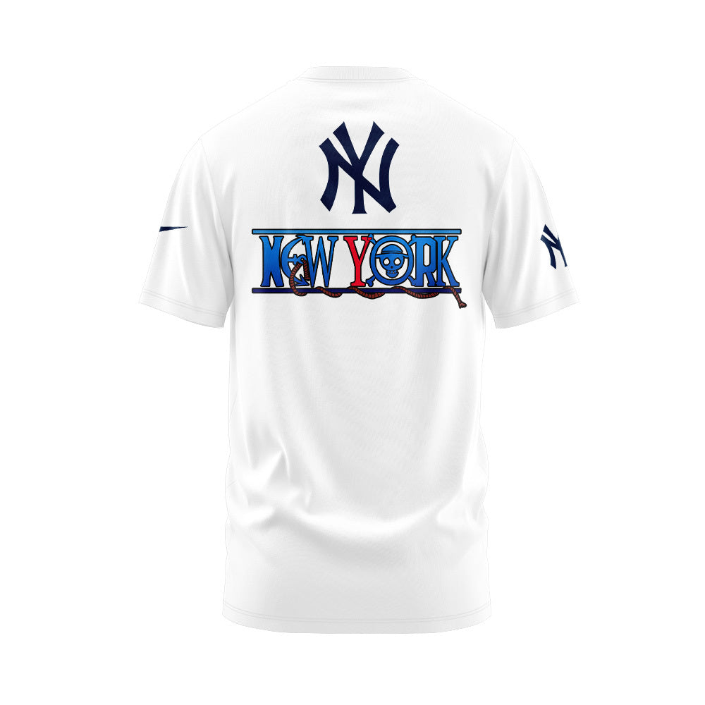 2024 Premium New York Yankees World Series Shirt - Limited Edition New York Yankees x ONE PIECE White T shirt Set