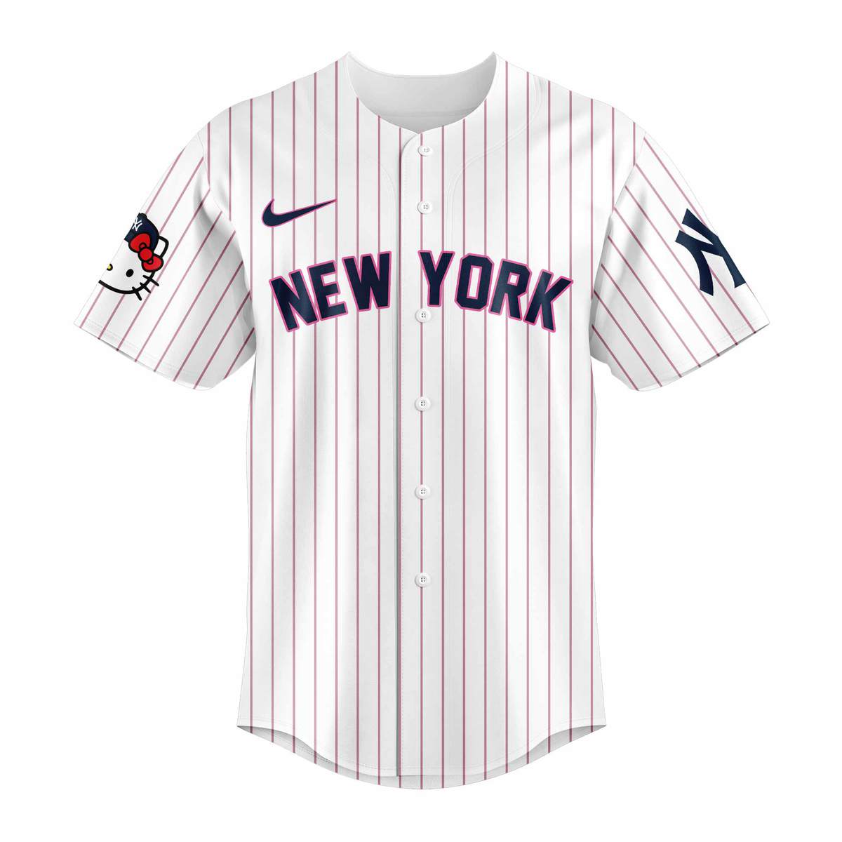 2024 Premium New York Yankees World Series Shirt - Limited Edition New York Yankees Jersey x Hello Kitty 50TH White