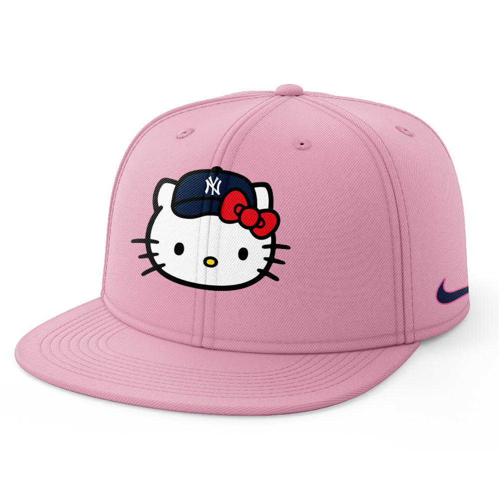 2024 Premium New York Yankees World Series Shirt - Limited Edition New York Yankees x Hello Cat 50TH T-shirt Jogger - Snapback Cap Pink Set