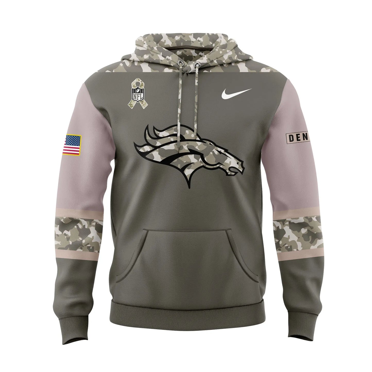 Premium Denver Broncos Gear For Fan - Denver Broncos Hoodie Camo 2024 Salute to Service Club Limited Edition