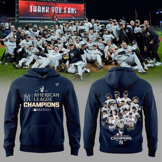 2024 Premium New York Yankees World Series Shirt - Limited Edition New York Yankees 2024 American League Champions Hoodie Navy Set