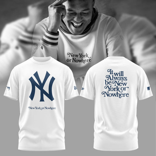 2024 Premium New York Yankees World Series Shirt - Limited Edition New York of Nowhere X New York Yankees T-shirt Jogger Cap White Set