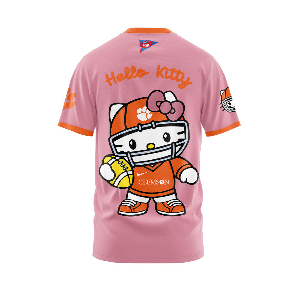 Premium Clemson Tigers Gear - Limited Edition Clemson x Hello Kitty  T-shirt+Pants+Cap Set 2024 - Unique Gift For Clemson Tigers Fan