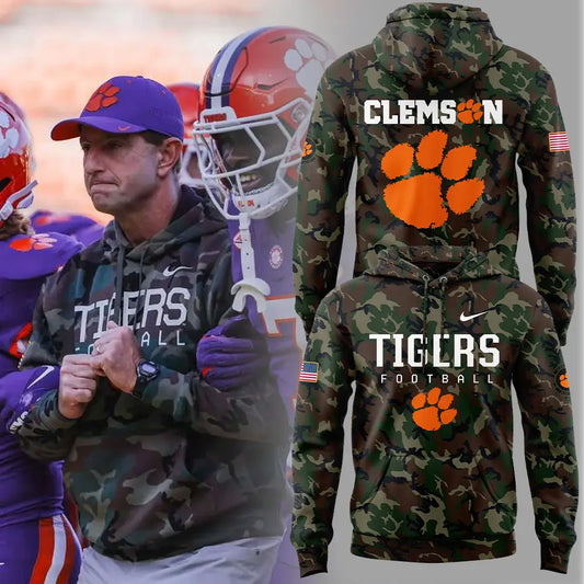 . Clemson Football Coach Nike ''Dabo Swinney'' Camo Hoodie Set+NT24112405ID10DS11