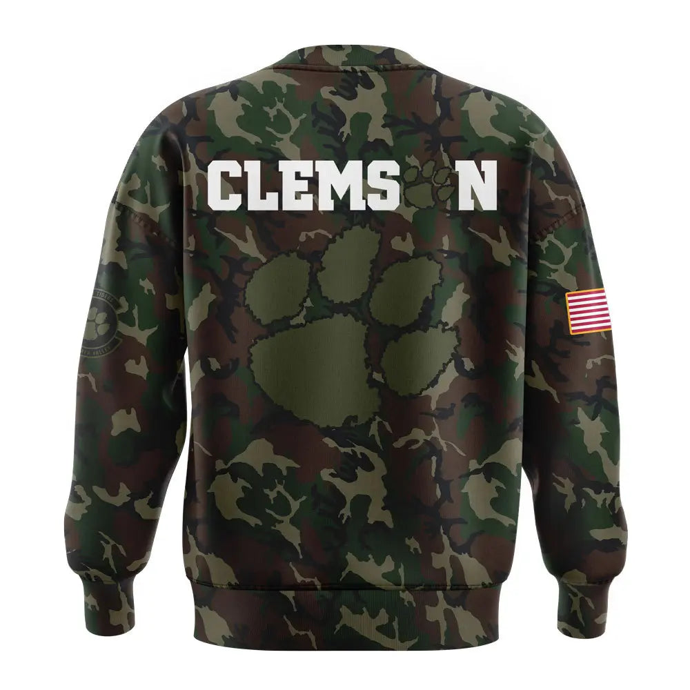 Premium Clemson Tigers Gear - Clemson Football Coach ''Dabo Swinney'' Camo Sweatshirt - Unique Gift For Clemson Tigers Fan