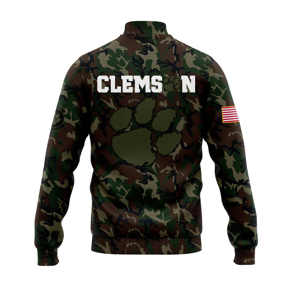 Premium Clemson Tigers Gear - Clemson Football Coach ''Dabo Swinney'' Camo Bomber Jacket  - Unique Gift For Clemson Tigers Fan