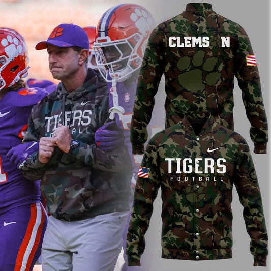 . Clemson Football Coach Nike ''Dabo Swinney'' Camo Bomber Jacket+NT25112404ID10DS11