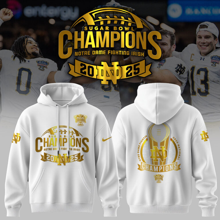 2025 Limited Edition Notre Dame Football Sugar Bowl Champions Hoodie - 3D All Over Printed