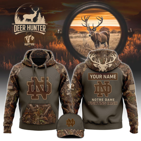 Premium Notre Dame Football Merch - Notre Dame 2025 Hoodie x Hunting Limited Edition - Be Bold, Be Gold: Notre Dame Fan Wear!