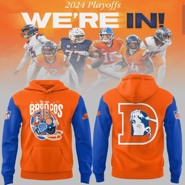 Denver Broncos 2025 Limited Throwback to 77′ Hoodie Blue Orange