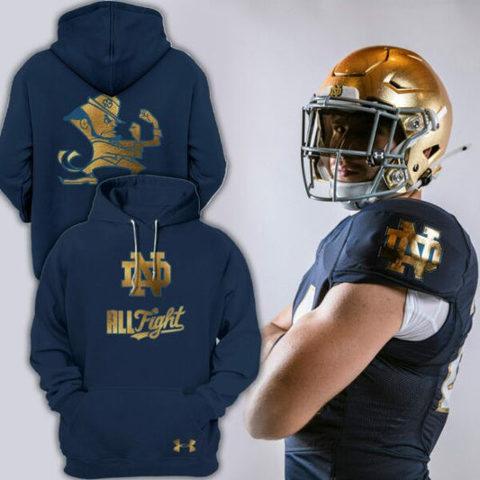 Premium Notre Dame Football Merch - Limited Edition Notre Dame Navy/Gold Hoodie - Be Bold, Be Gold: Notre Dame Fan Wear!