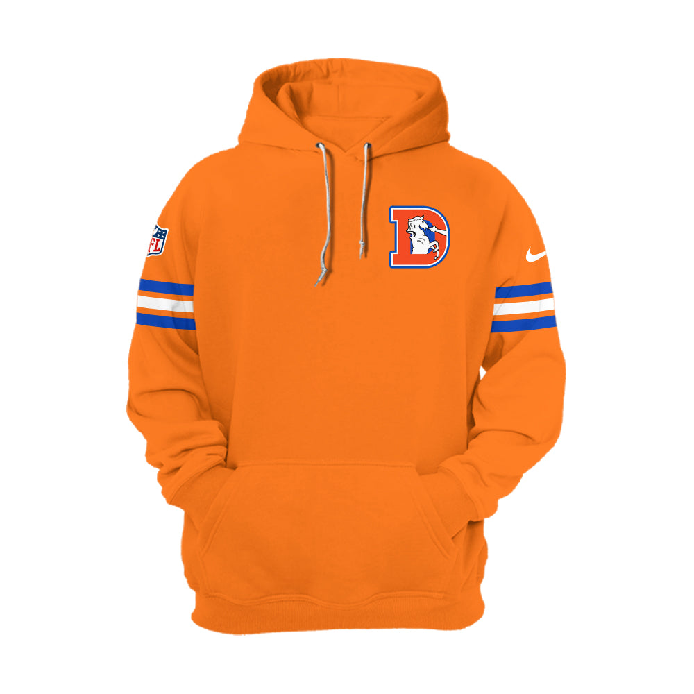 Denver Broncos Hoodie 2024 Season - Broncos 2024 Throwback 1977 Orange Crush Limited Hoodie Jogger & Cap Combo