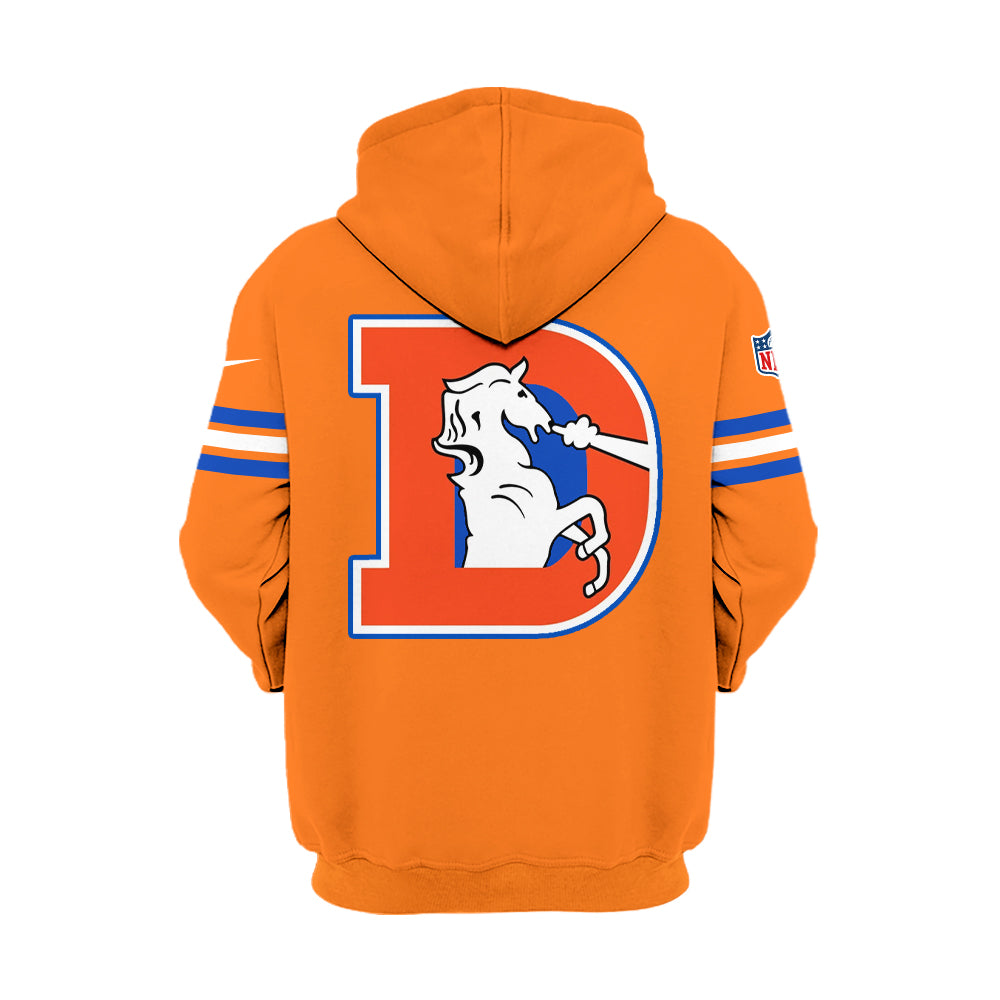 Denver Broncos Hoodie 2024 Season - Broncos 2024 Throwback 1977 Orange Crush Limited Hoodie Jogger & Cap Combo