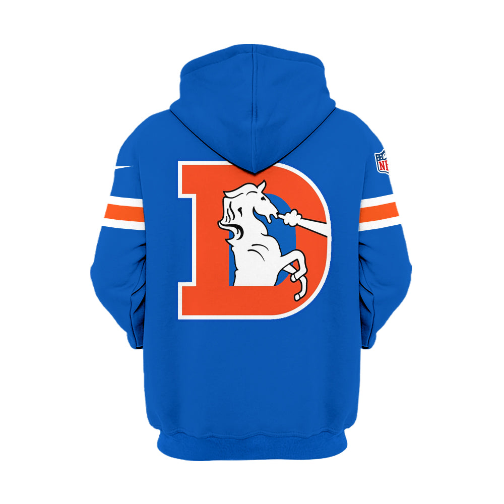 Denver Broncos Hoodie 2024 Season - Limited Throwback To 77 Blue Hoodie Jogger & Cap Combo V2