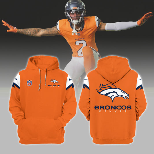 Denver Broncos Hoodie 2024 Season - Broncos 2024 Sunset Orange Limited Hoodie Jogger & Cap Combo