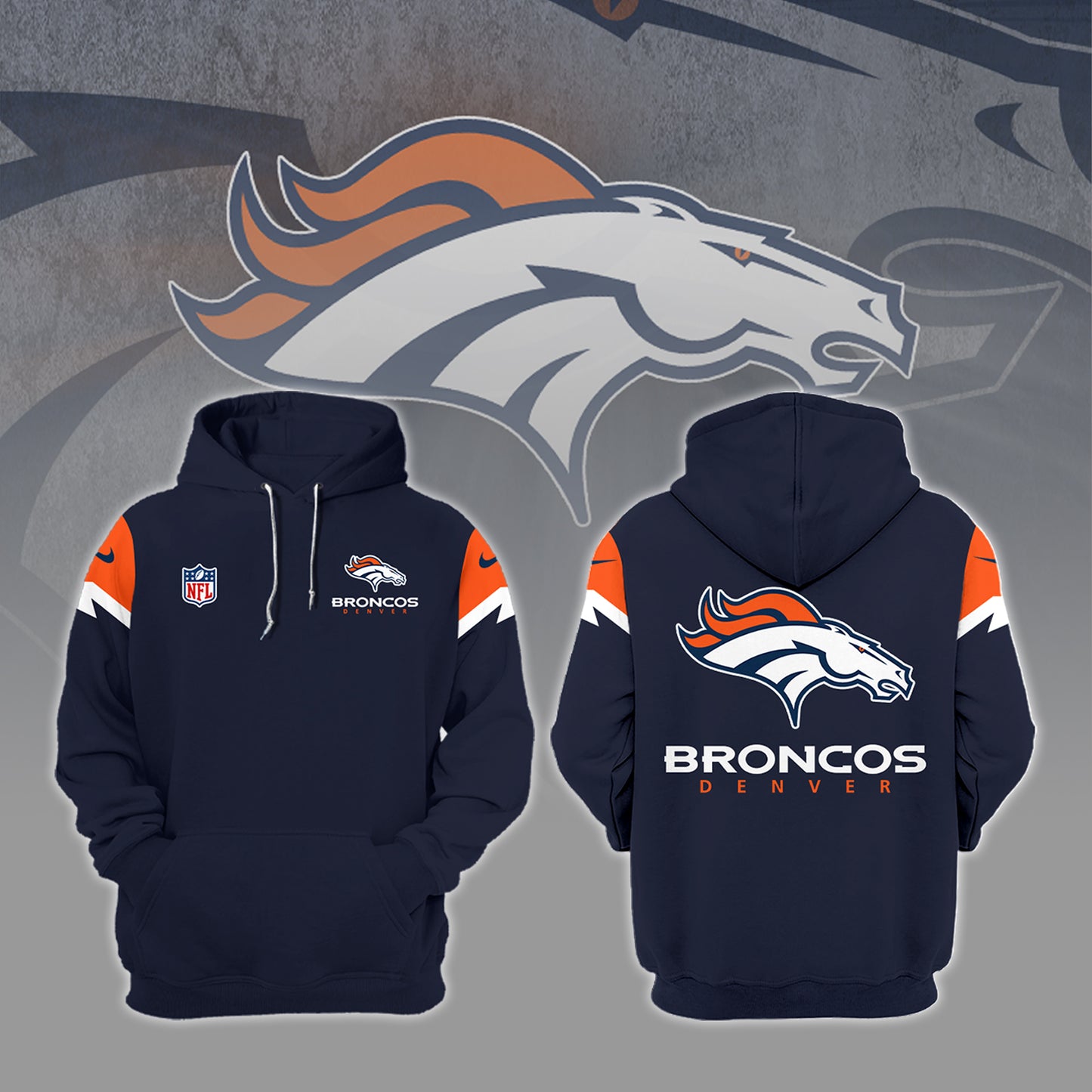 Denver Broncos Hoodie 2024 Season - Broncos 2024 Midnight Navy Limited Hoodie Jogger & Cap Combo