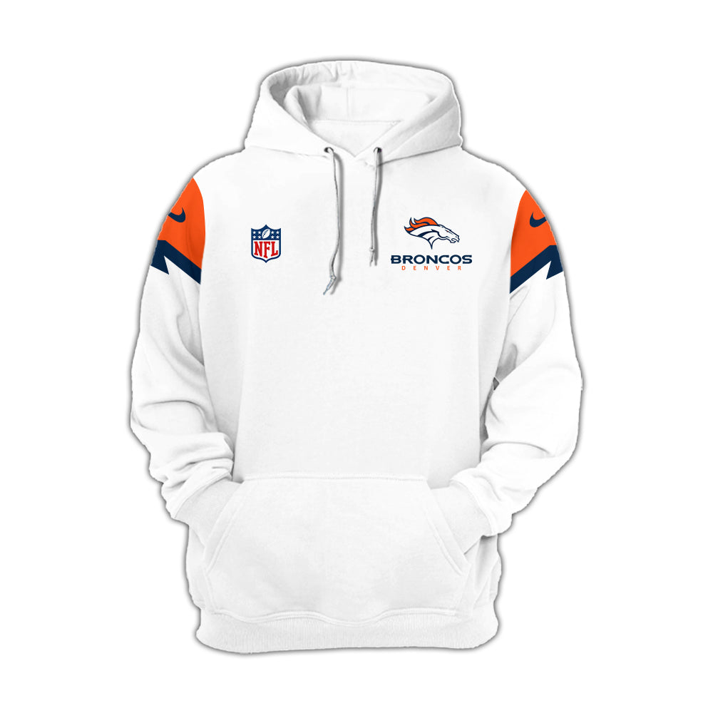 Denver Broncos Hoodie 2024 Season - Summit White Limited Hoodie Jogger & Cap Combo