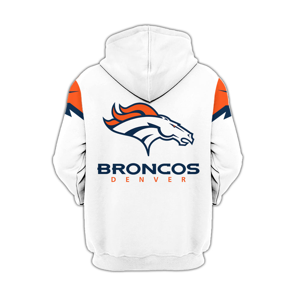 Denver Broncos Hoodie 2024 Season - Summit White Limited Hoodie Jogger & Cap Combo