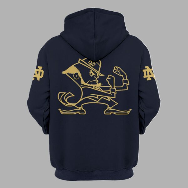 Premium Notre Dame Football Merch - Limited Edition Notre Dame Coach Marcus Freeman Navy/Gold Hoodie - Be Bold, Be Gold: Notre Dame Fan Wear!