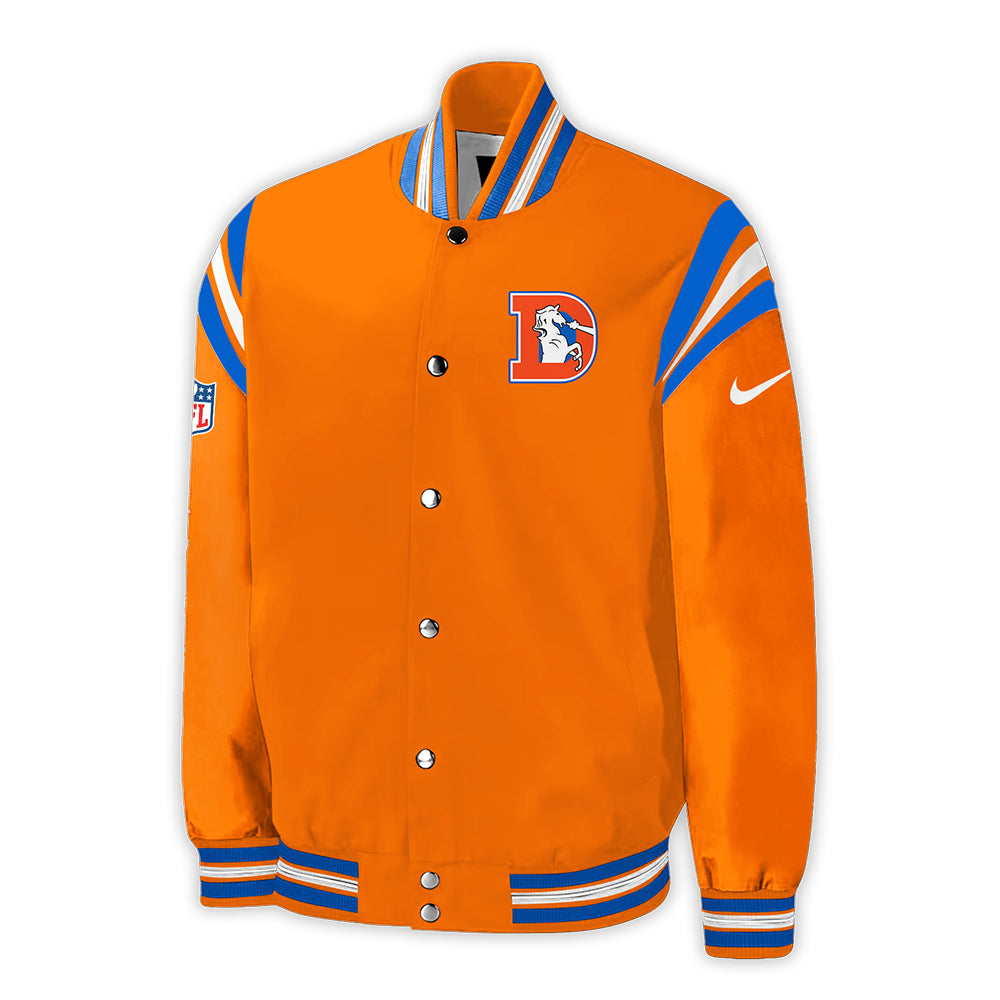 Denver Broncos Baseball Jacket 2024 Season - Throwback 1977 Orange Crush Limited Baseball Jacket Jogger & Cap Combo