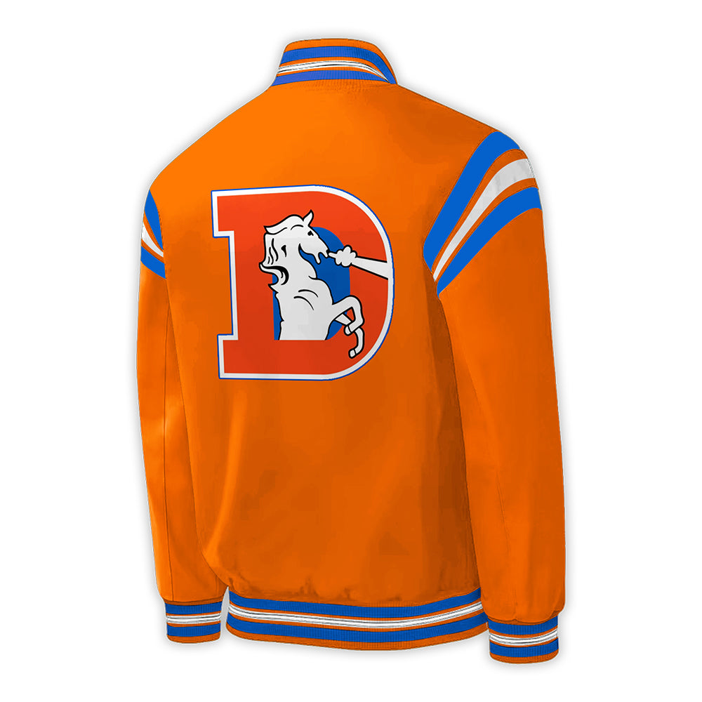 Denver Broncos Baseball Jacket 2024 Season - Throwback 1977 Orange Crush Limited Baseball Jacket Jogger & Cap Combo