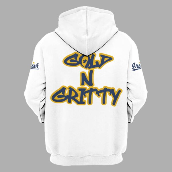 Premium Notre Dame Football Merch - Limited Edition Notre Dame Coach Marcus Freeman GOLD N’ GRITTY Hoodie - Be Bold, Be Gold: Notre Dame Fan Wear!