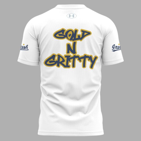 Premium Notre Dame Football Merch - Notre Dame Fighting Irish Coach Marcus Freeman GOLD N’ GRITTY T-Shirt - Be Bold, Be Gold: Notre Dame Fan Wear!