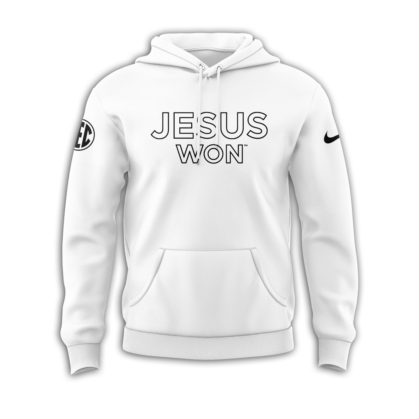 Arkansas Razorbacks Hoodie 2024 Season - Limited Edition Jesus Won White Hoodie Jogger & Cap Combo