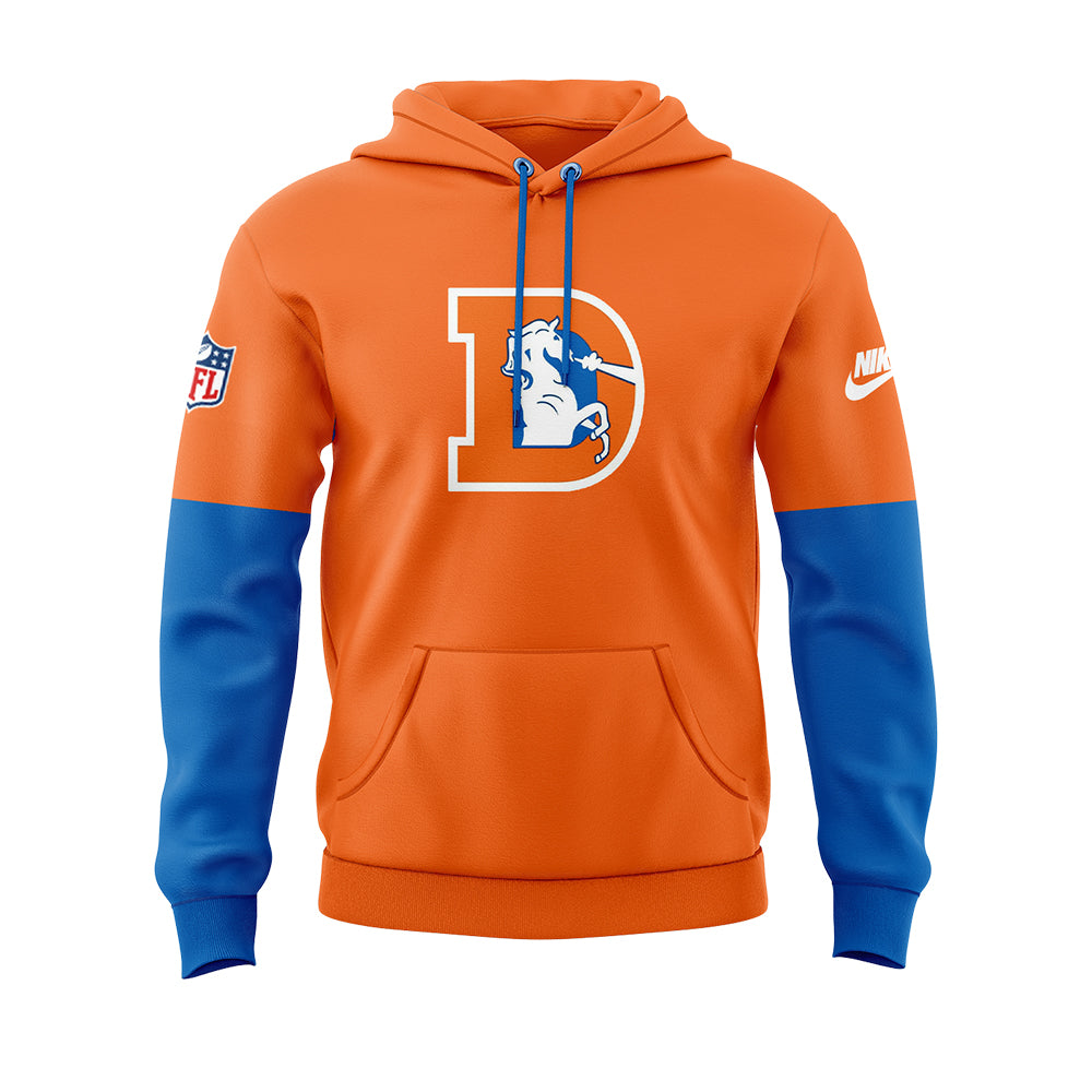 Denver Broncos Hoodie 2024 Season - Limited Throwback To 77 Orange Hoodie Jogger & Cap Combo