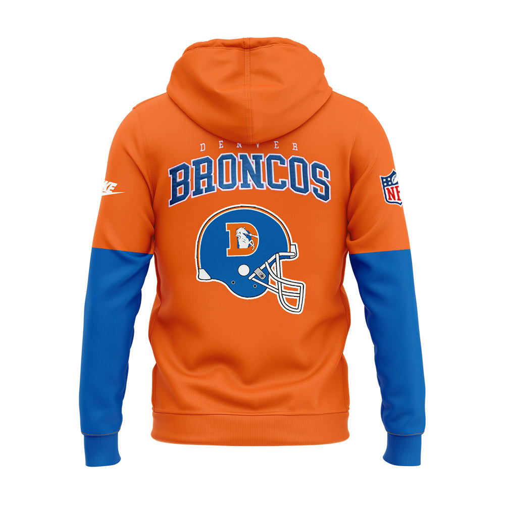 Denver Broncos Hoodie 2024 Season - Limited Throwback To 77 Orange Hoodie Jogger & Cap Combo