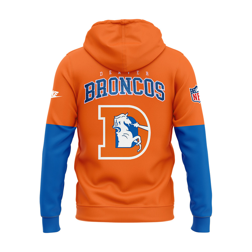 Denver Broncos Hoodie 2024 Season - Limited Throwback To 77 Orange Hoodie Jogger & Cap Combo V2