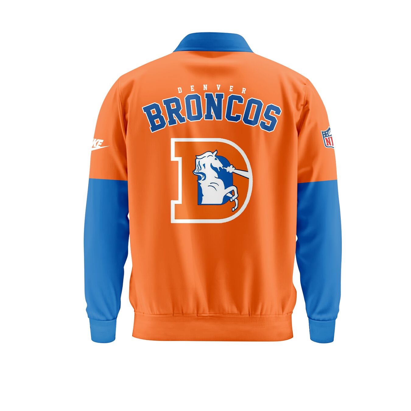 Denver Broncos Baseball Jacket 2024 Season - Limited Throwback To 77 Orange Baseball Jacket Jogger & Cap Combo