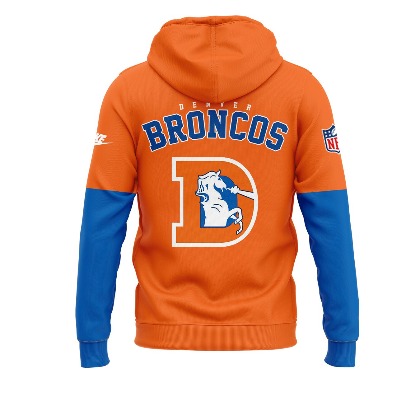 Denver Broncos Zip Hoodie 2024 Season - Limited Throwback To 77 Orange Zip Hoodie