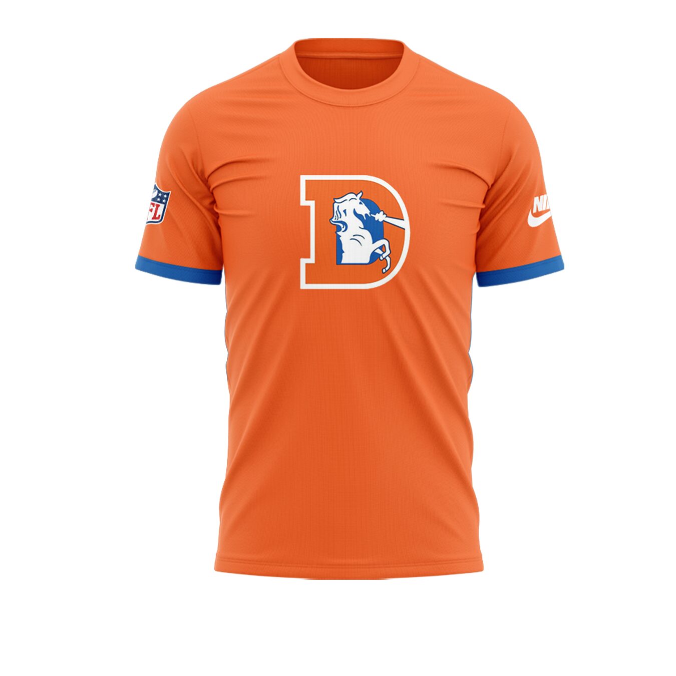 2024 Premium Denver Broncos 3D T Shirt - Limited Throwback To 77 Orange T Shirt Jogger & Cap Combo