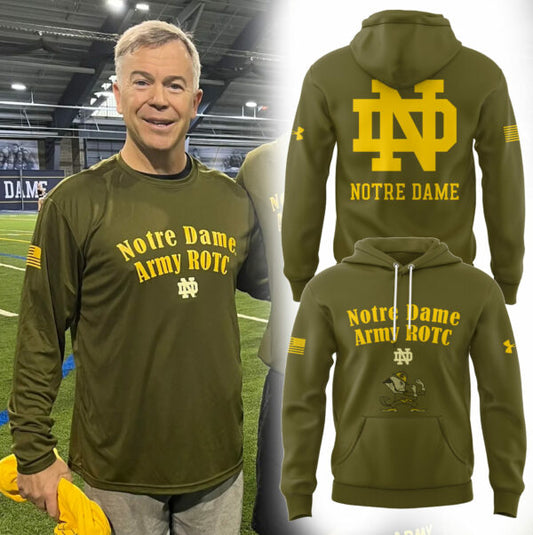 Premium Notre Dame Football Merch - Notre Dame 2025 Limited Edition Salute to Service Hoodie V1 - Be Bold, Be Gold: Notre Dame Fan Wear!