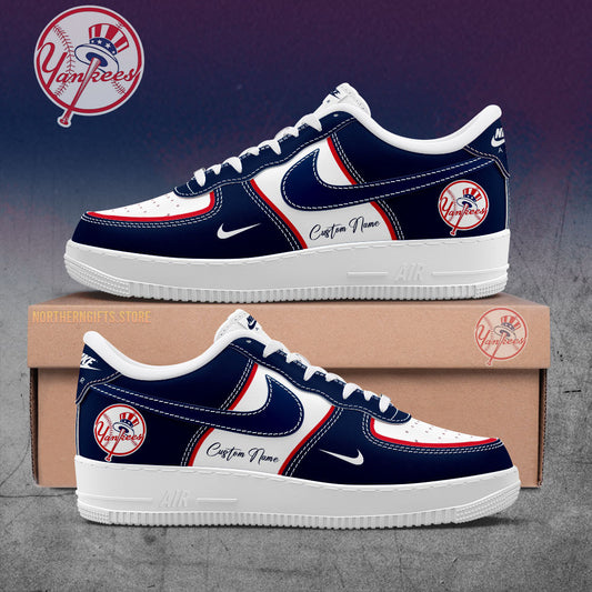 2024 Premium New York Yankees World Series Shoe - New York Yankees Custom Name For Fans Red AF1