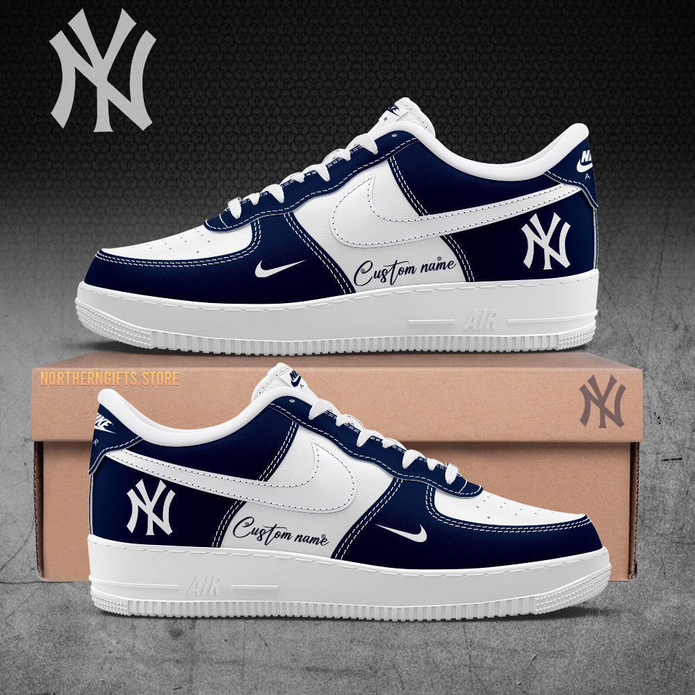 2024 Premium New York Yankees World Series Shoe - New York Yankees Custom Name For Fans Shoes - Navy & White Ver