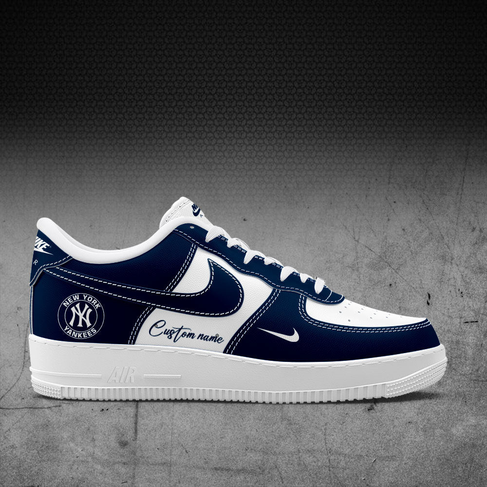 2024 Premium New York Yankees World Series Shoe - New York Yankees Custom Name For Fans Shoes - White & Navy Ver