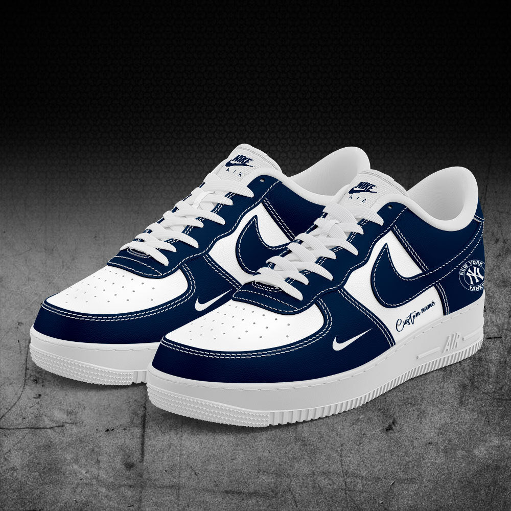 2024 Premium New York Yankees World Series Shoe - New York Yankees Custom Name For Fans Shoes - White & Navy Ver