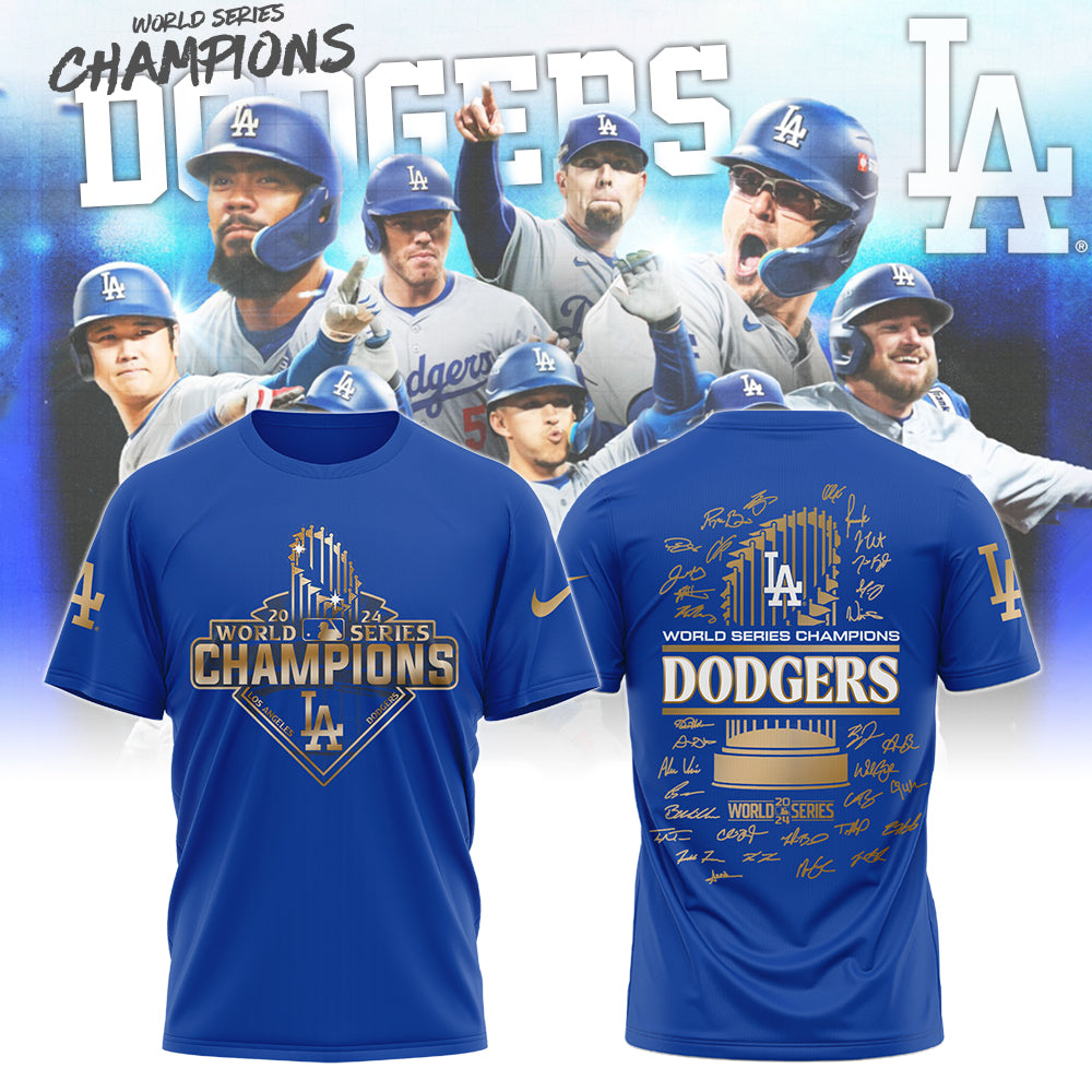 2024 Premium Los Angeles Dodgers Shirt - LA Dodgers World Series Champions T-shirt | Jogger | Cap Combo - Unique Christmas Gift For Real Fan LAD05