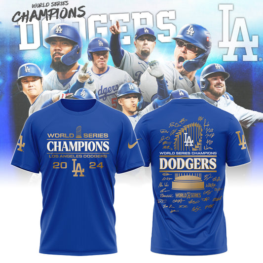 2024 Premium Los Angeles Dodgers Shirt - LA Dodgers World Series Champions T-shirt | Jogger | Cap Combo - Unique Christmas Gift For Real Fan LAD06